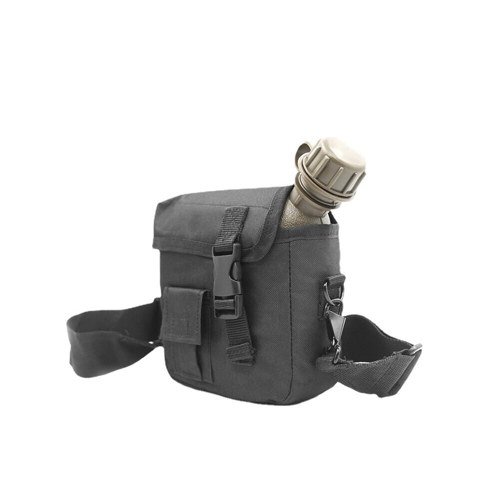 (Black) 2L Outdoor Kettle Use Camping Hiking Hunting Climbing Tableware Army Camouflage Drinking Bottle Military Tactical Water Bottles