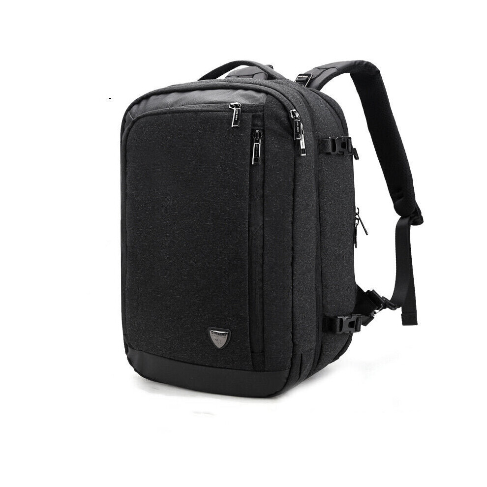 (Black) 2 In 1 20L Backpack Polyester Waterproof 17inch Laptop Bag Shoulder Bag Handbag