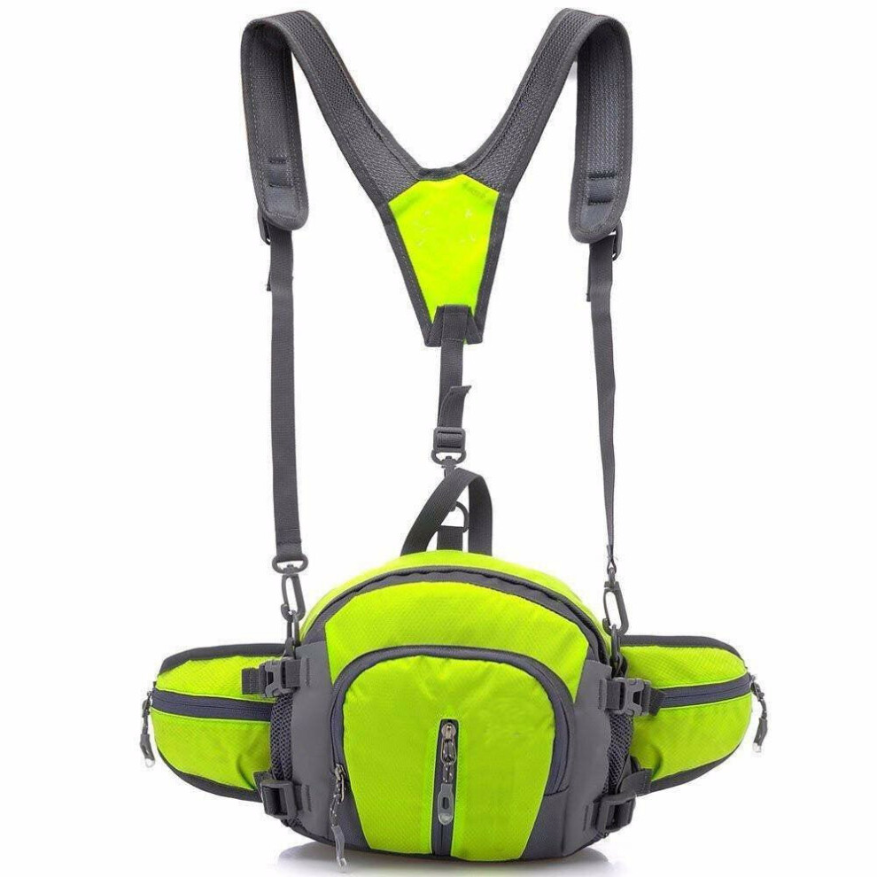 (Green) 5-in-1 Cycling Waist Bag Multi-function Breathable Bike Backpack Camping Climbing Running Sport