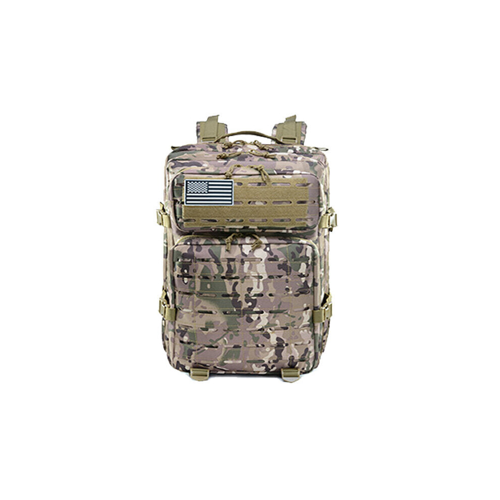 (CP Camouflage) 55L Outdoor Military Molle Tactical Army Rucksack Waterproof Zipper Large Capacity Backpack Camping Hiking Trekking Gear Bag