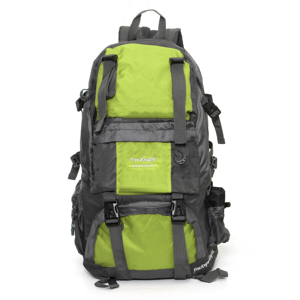 (Green) 50L 210D Waterproof Nylon Backpack Camping Hiking Mountaineering Rucksack