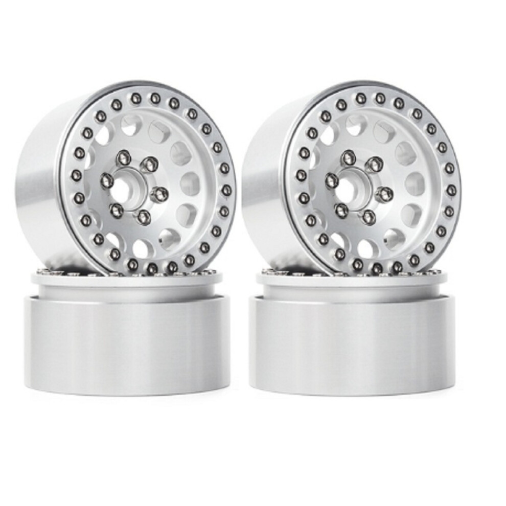 4Pcs Aluminum Alloy 1.9 Beadlock Wheels Rims For 1/10 Rc Crawler Axial White 608119768714