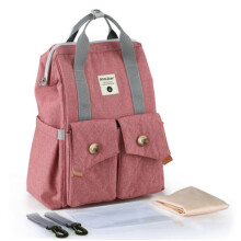 (Red) 20L Polyester Waterproof Baby Diaper Bag Portable Mummy Bag Travel Storage Bag Handbag