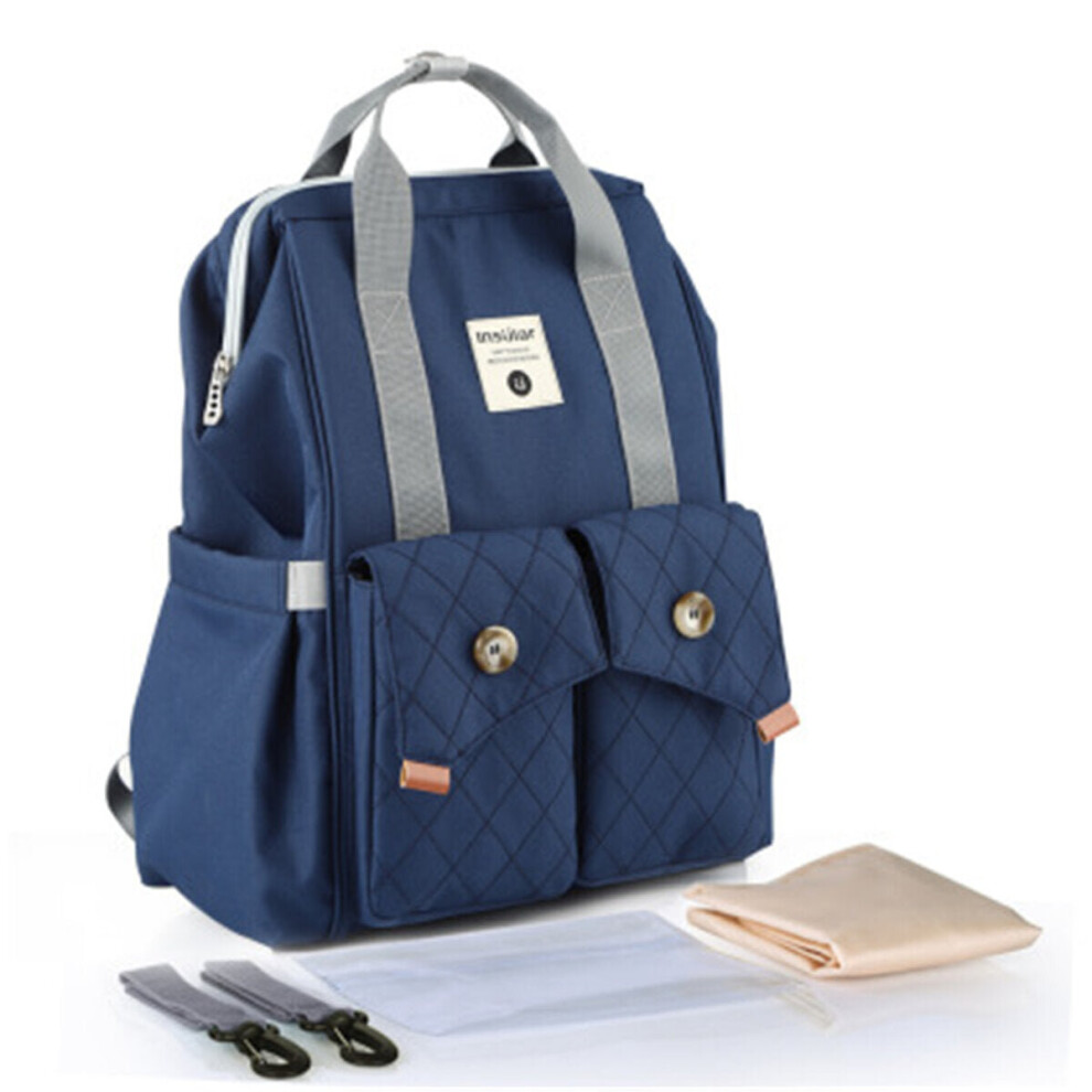(Blue) 20L Polyester Waterproof Baby Diaper Bag Portable Mummy Bag Travel Storage Bag Handbag Blue Greenzech