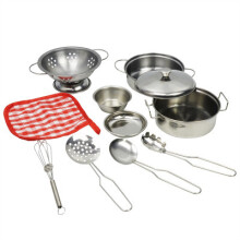 10 stuks kinderen keuken speelgoed simulatie keuken gereedschap voedsel kookgerei pot pan kinderen keuken set speelgoed voor meisjes pop voedsel