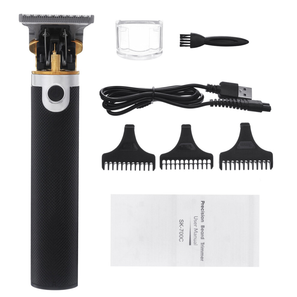 Black 5V 10W Electric Hair Clipper Usb Rechargeable Hair Trimmer Cutter W/ 3 Limit Combs