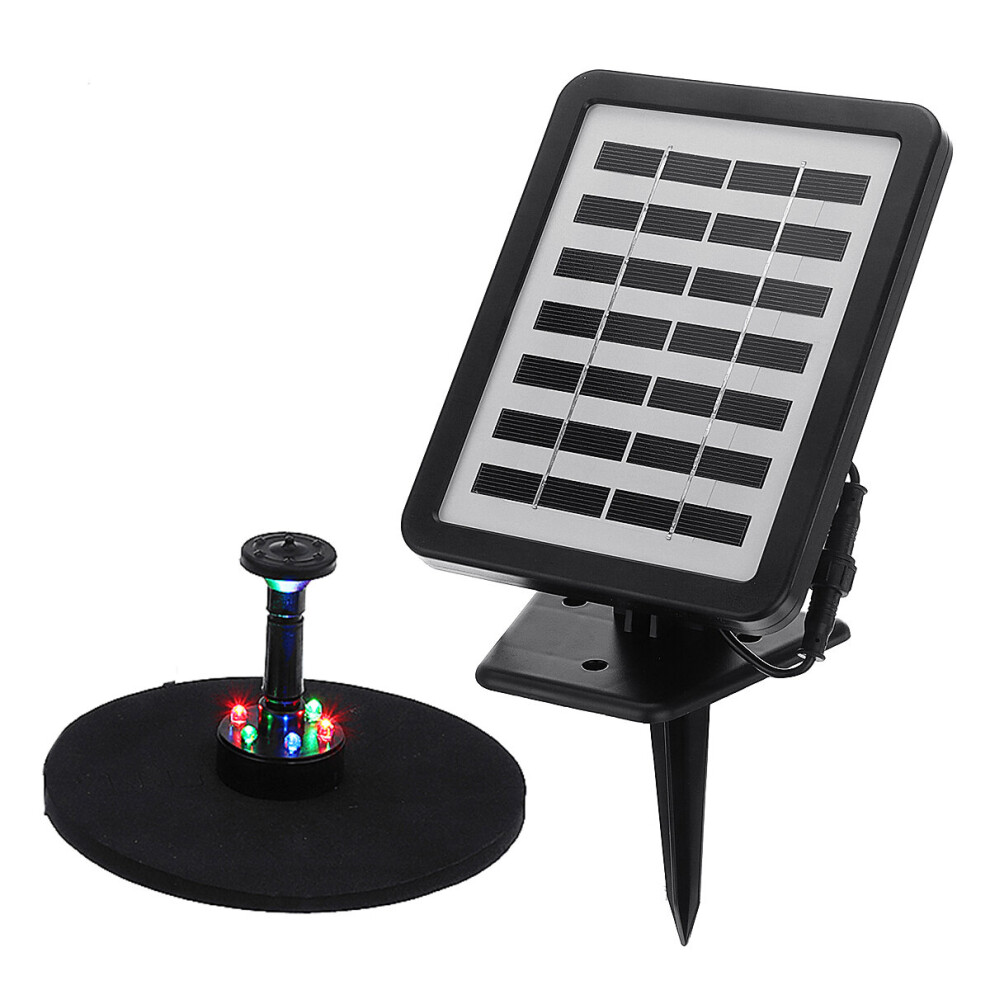 1.5W 180L/H LED Solar Fountains Pump Pond Pool Fish Tank Bird Bath Water Pump built in Battery Floating Kit with 4 Sprinkler Heads