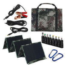 60W 5V/12V Caricatore Solare Pieghevole ad Alta Efficienza con Porta USB Doppia