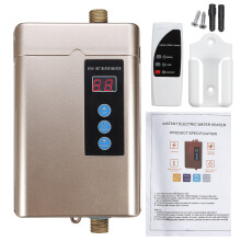 4000W Mini Electric Water Heater LCD Display Waterproof Tankless Hot Water Heater 3S Fast Heating with Remote Control For Bathroom Kitchen Washing