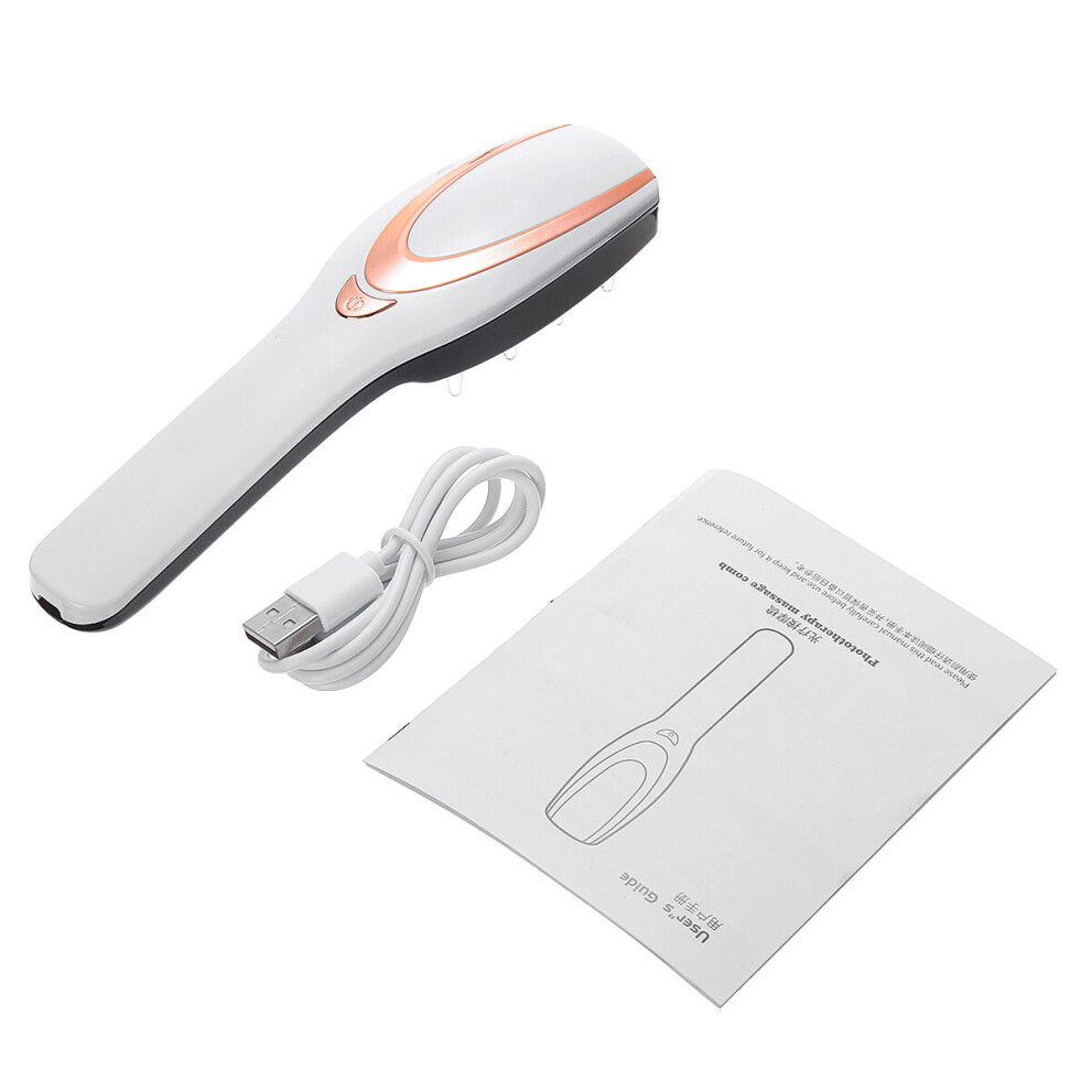 White Scalp Massager Anti Hair Loss Hair Growth Comb Massage Stress Relax Electric Regrowth Hair Massager Brush Device Care Massage Comb