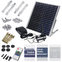 Fontana Solare 15W Pompa Doppia Stoccaggio di Energia Controllo Remoto Fontana per Laghetto Pompa Subacquea Solare