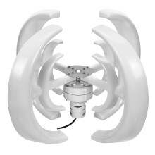 1000W DC Wind Turbine Wind Generator Automatic Windward Vertical Axis 4 Motor Blades Kits White