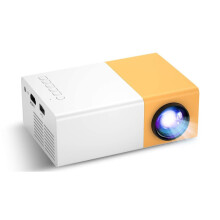 (yellow white, EU PLUG) Small Portable Smart Video Projector Led Headlight Digital Mini Projector For Phone