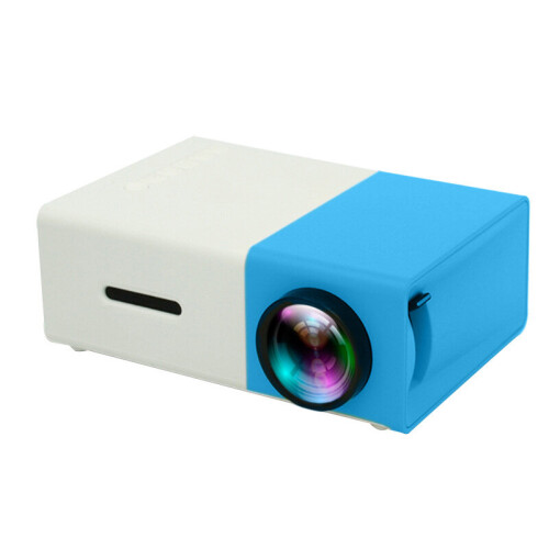 (blue and white, EU PLUG) Small Portable Smart Video Projector Led Headlight Digital Mini Projector For Phone