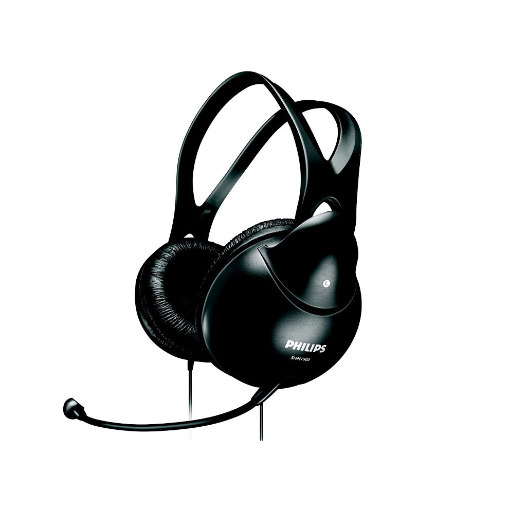 Headphones With Microphone Philips Shm1900 On-Ear Wired Headphones Black 717015542127