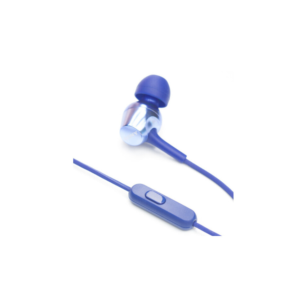 Headphones With Microphone Sony Mdr-Ex255ap Wired Headphones With Earphones Blue