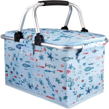 Picnic basket, cooler basket, shopping basket, cooler bag, shopping bag, picnic bag for transporting food, picnic, hiking, camping