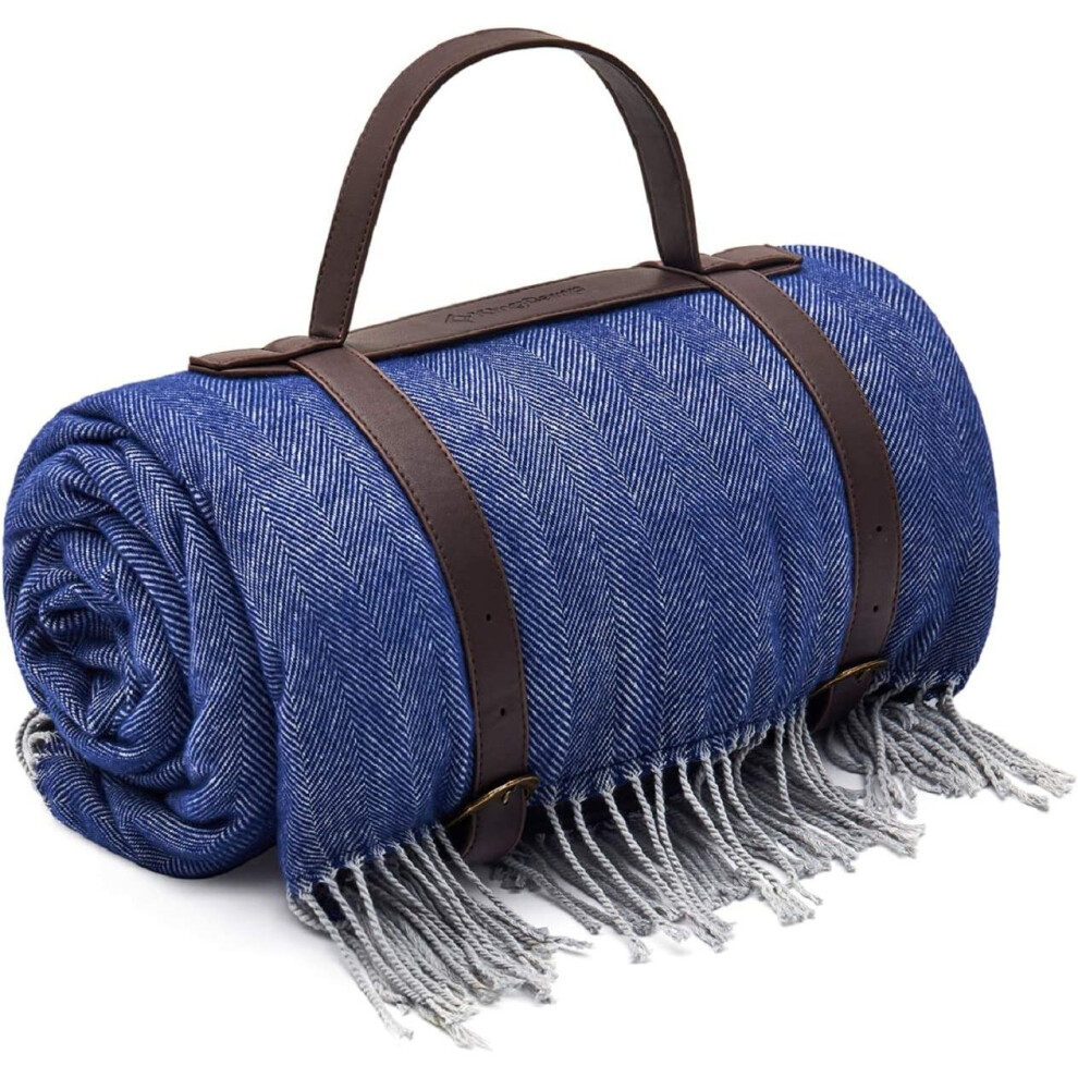 Picnic Blanket Beach Mat Throw Blanket Faux Wool Pompom Tassel Stylish Multifunctional Foldable Lightweight 150x200cm