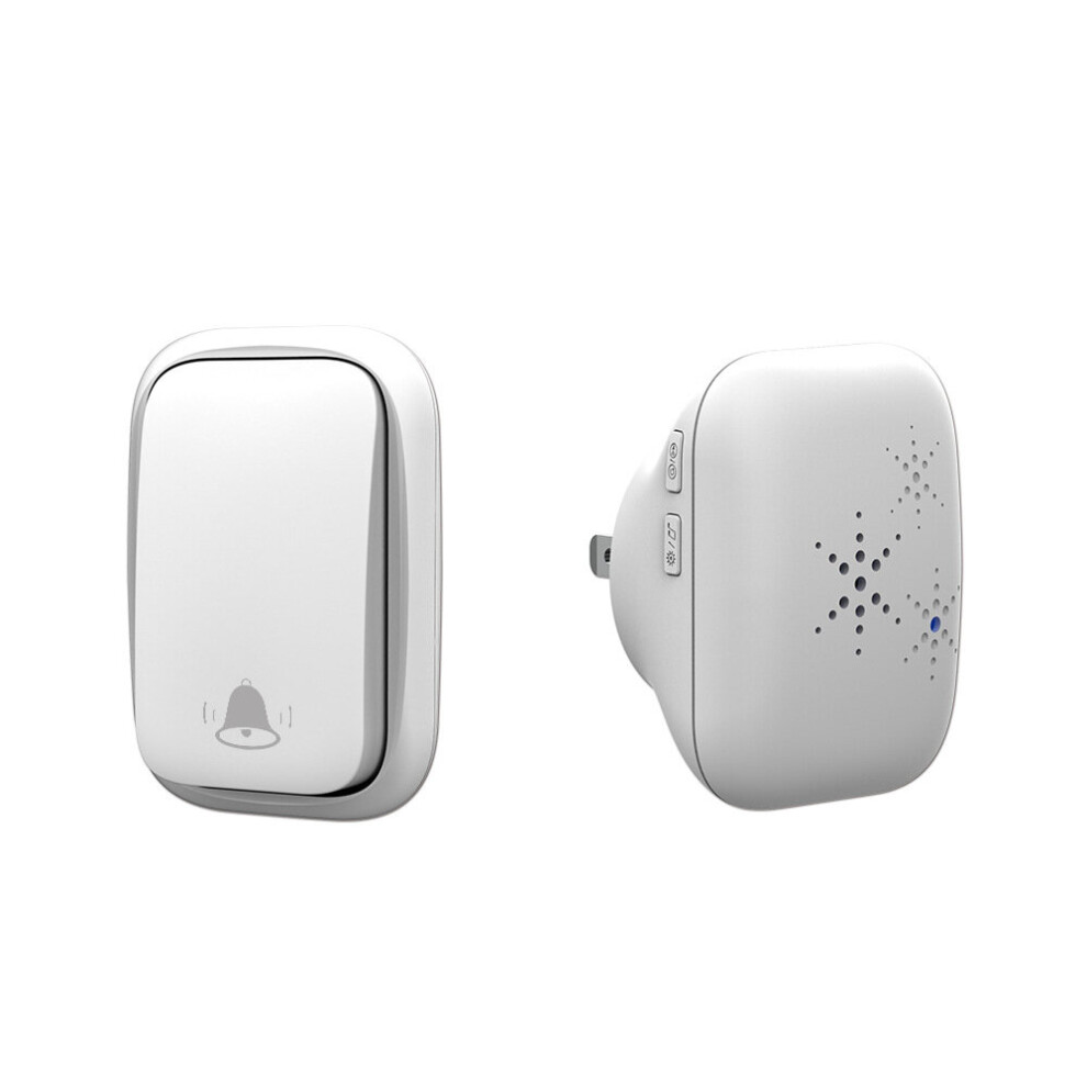 Wireless Self-Powered Doorbell No Battery Required, Range up to 200m, 38 Ringtones, 3 Volume Levels, Easy to Install (White)