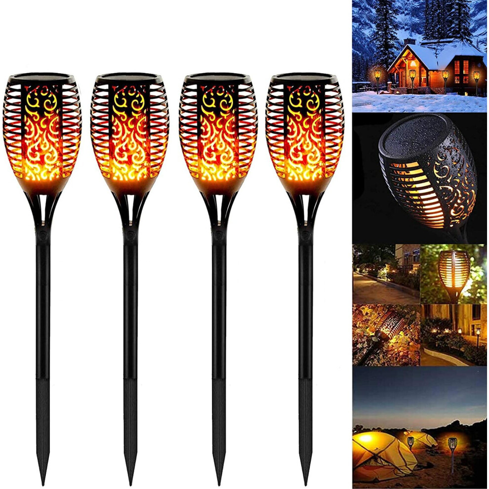 Garden Torch Light, 4 Pack LED Lights Solar Flames Torch Waterproof IP65 Garden Torch Light Decor Lamp