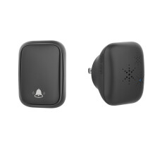 Wireless Self-Powered Doorbell No Battery Required, Range up to 200m, 38 Ringtones, 3 Volume Levels, Easy to Install (Black)