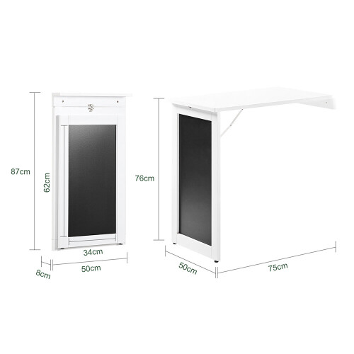 FWT20-W Folding Wall-Mounted Table With Blackboard | Drop Leaf Table 1