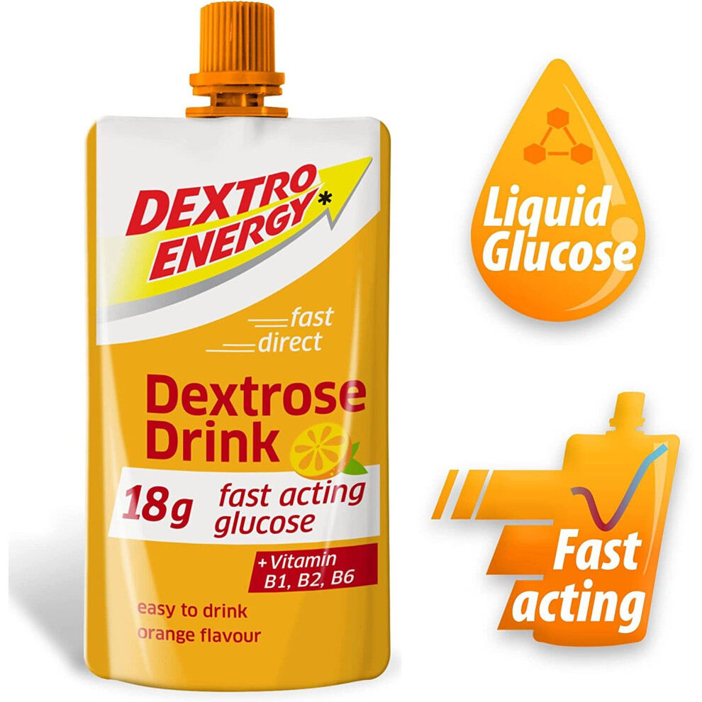 Dextro Energy Dextrose Drink, Orange, Liquid Tablets, 50ml  Pack of 16