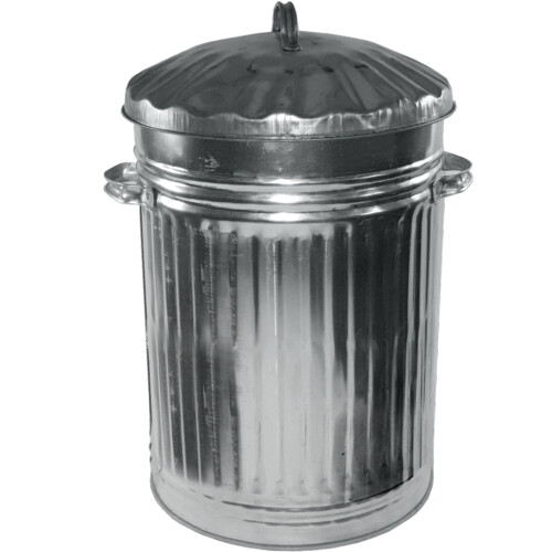 Galvanised Metal Bin Waste Rubbish Dustbin Animal Feed Retro Bin 45L