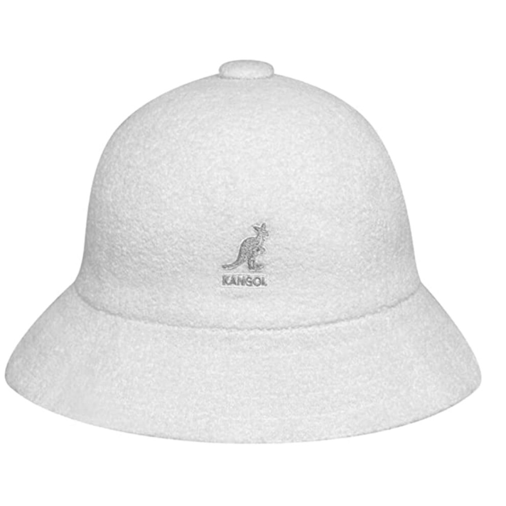 (White, S) KANGOL Bermuda Casual Bucket Hat Terry Towelling 0397BC Summer Sun Brim Cap - Tarum