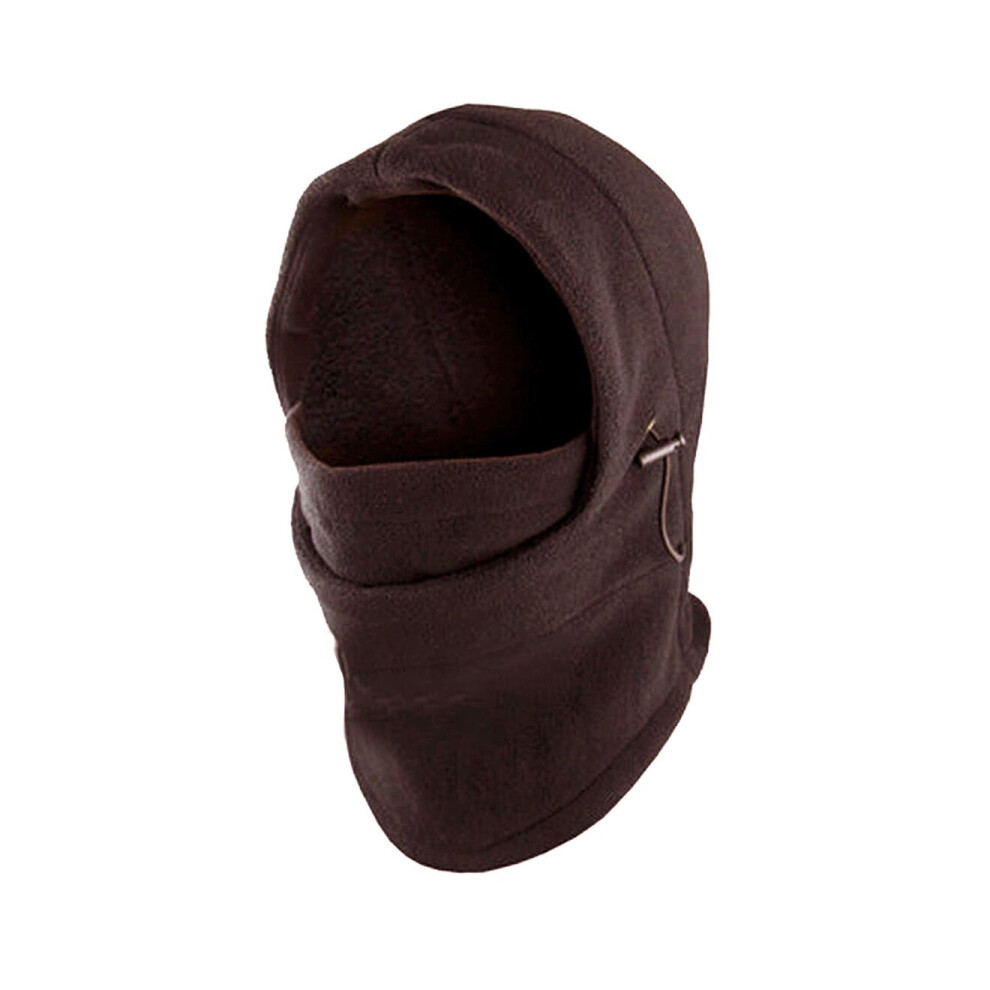 (Brown) Thermal Fleece Balaclava Ski Snowboard Motorbike Face Mask Hood Hat Beanie Warm - Grey Brown,Grey 746210898388
