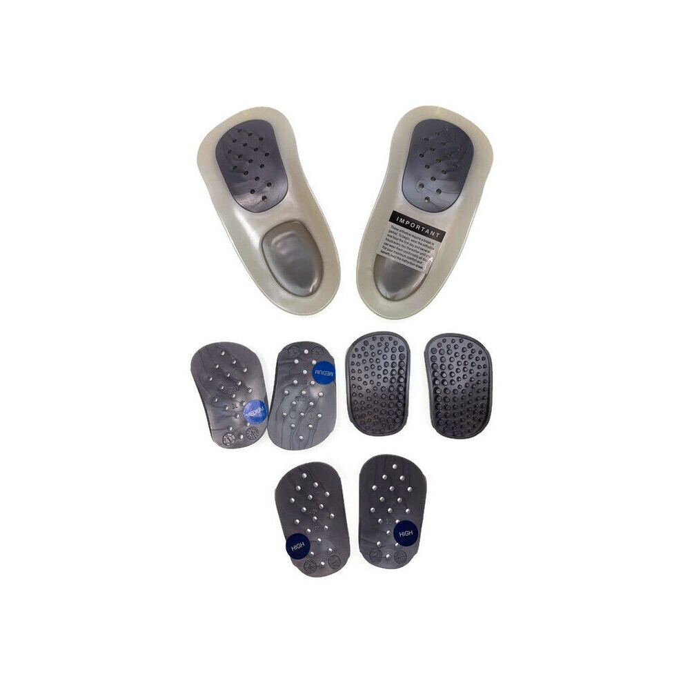 (B (Womens 6-6.5, Mens 5-5.5)) WALKFIT ORTHOTICS Insoles Walk Fit Foot Feet Support PLATINUM SILVER - E (Womens 9-9.5, Mens 8-8.5)
