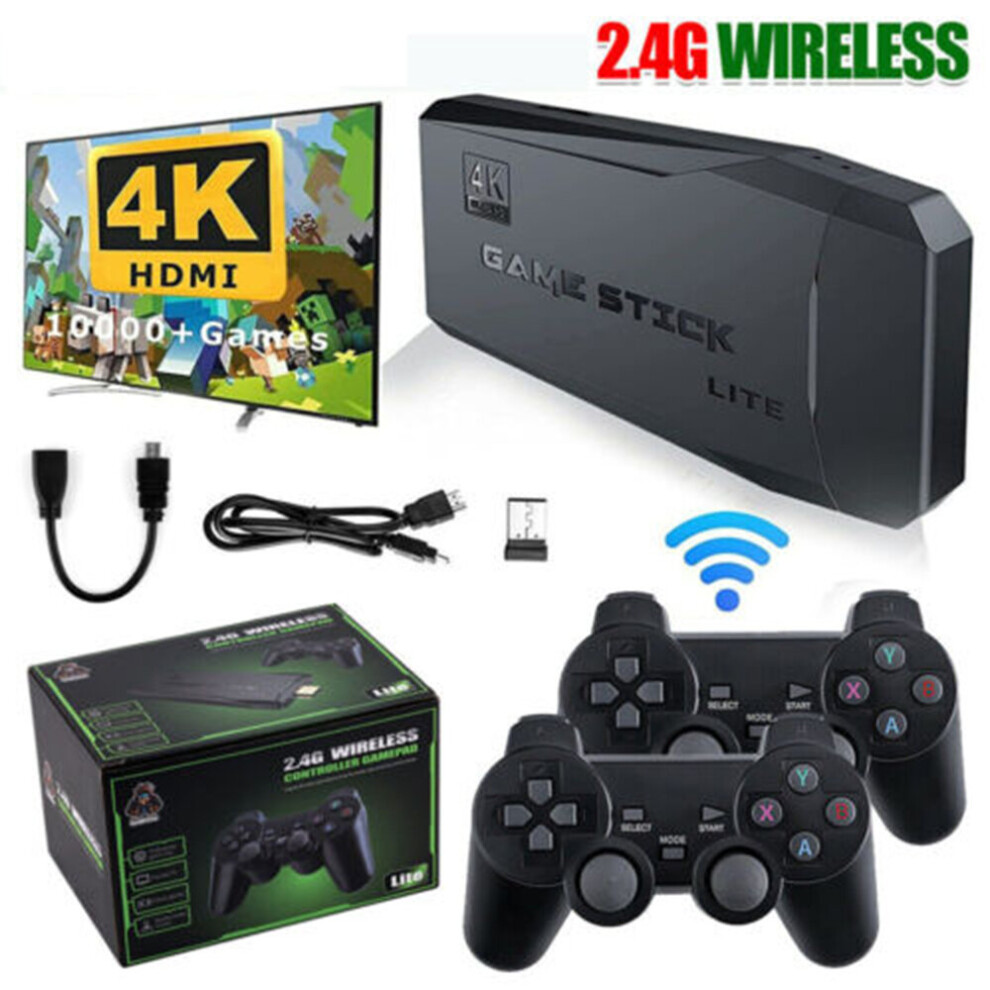 Wireless Retro HDMI Video Game Console 64GB Built-in Card 10000+ Games