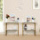 Costway 2-tier Console Table White Faux Marble Sofa Table  Narrow Couch Table 4