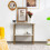 Costway 2-tier Console Table White Faux Marble Sofa Table  Narrow Couch Table 6