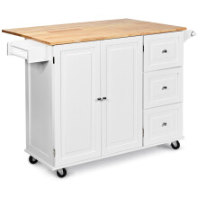Kitchen Cart Kitchen Island 3-Position Adjustable Shelves