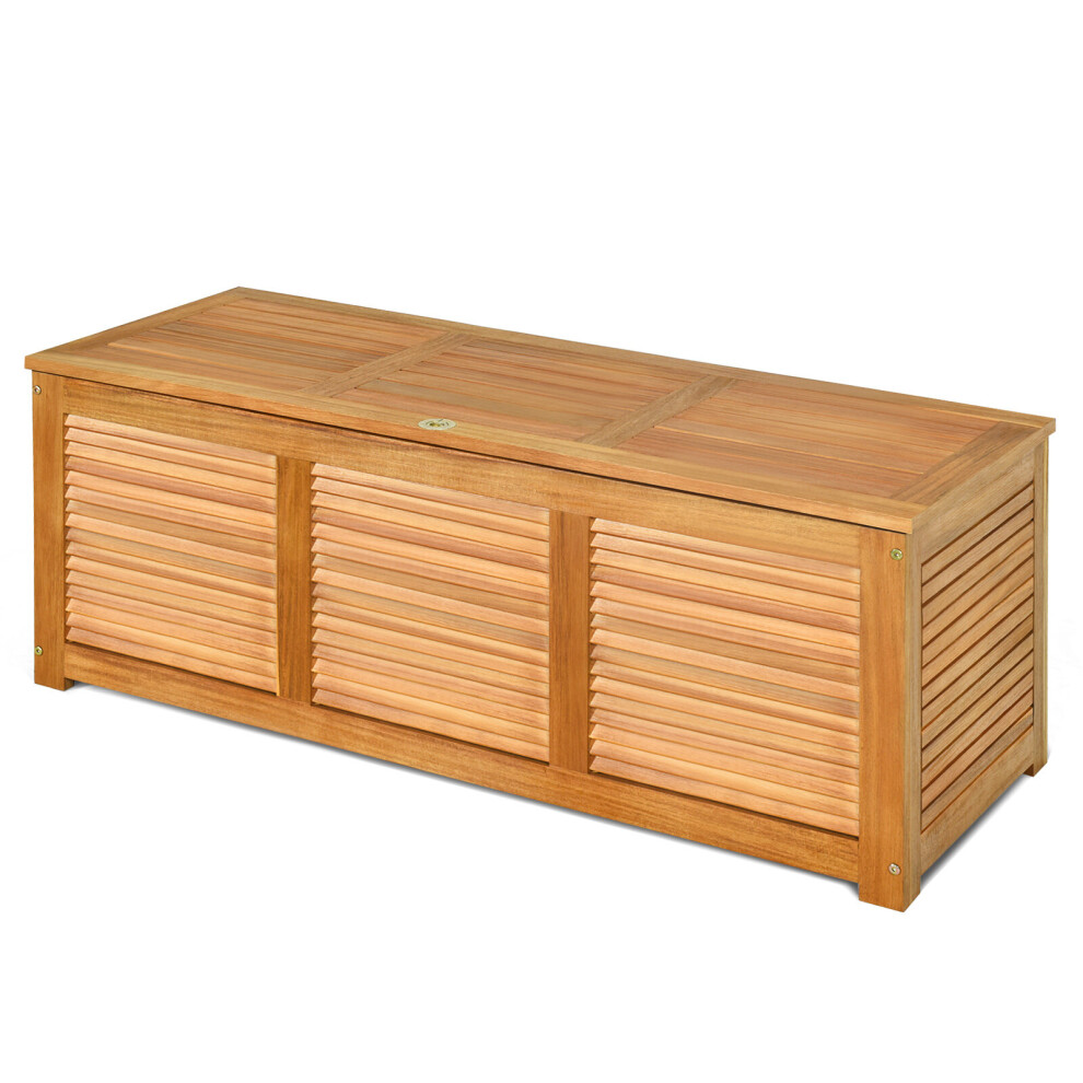 180 Litre Acacia Wood Deck Box Garden Storage Bench Storage Container