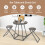 Costway 3-Piece Round Table and Stool Set Modern Table and Chairs Set for 2 4