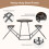 Costway 3-Piece Round Table and Stool Set Modern Table and Chairs Set for 2 5
