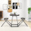 Costway 3-Piece Round Table and Stool Set Modern Table and Chairs Set for 2 3