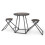Costway 3-Piece Round Table and Stool Set Modern Table and Chairs Set for 2 1