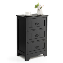3-Drawer Bedside Table Vintage Nightstand Accent Table Sofa Side Table