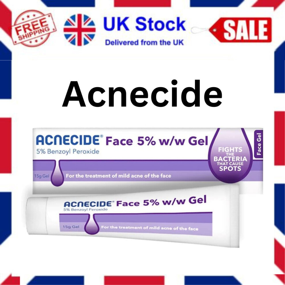 Acnecide Face Gel 15g, For Acne&Spot Treatment With 5%Benzoyl Peroxide