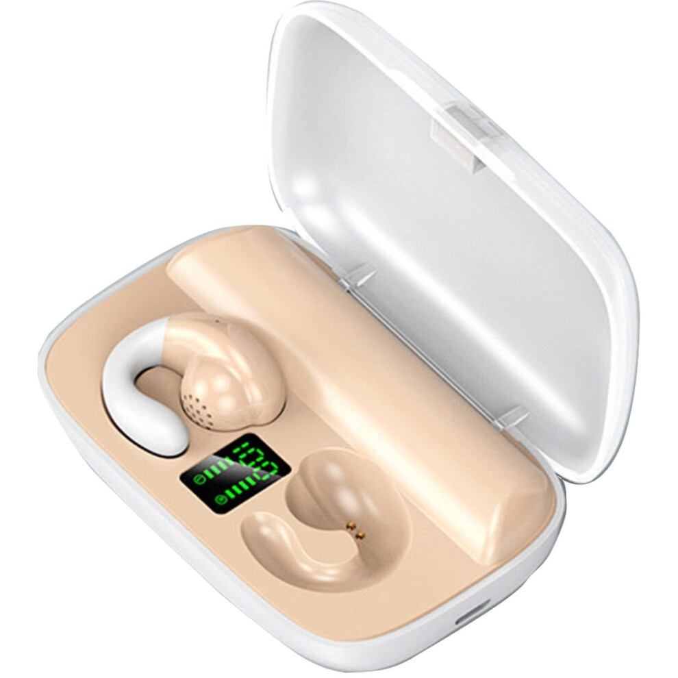 (Beige) Bone Conduction Headphones Bluetooth Headset Noise Canceling Sports Earbuds Not,Specified 768582214740