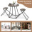 Costway 3-Piece Round Table and Stool Set Modern Table and Chairs Set for 2 7