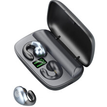 (Black) Bone Conduction Headphones Bluetooth Headset Noise Canceling Sports Earbuds