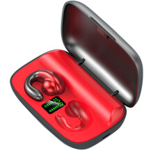 (Red) Bone Conduction Headphones Bluetooth Headset Noise Canceling Sports Earbuds