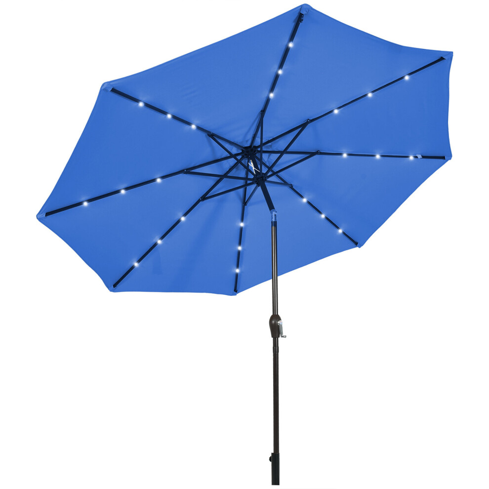 3m Solar Powered LED Lighted Patio Umbrella Table Market Umbrella