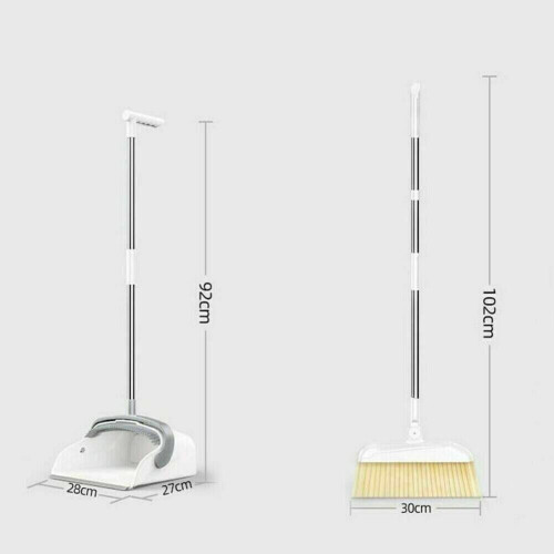 Buckle Long Handled Dustpan and Brush Soft Bristles Broom Dust Pan set 1