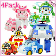 4X Academy Robocar Toy POLI ROY AMBER HELLY Robot Transformers Car Robot Gift
