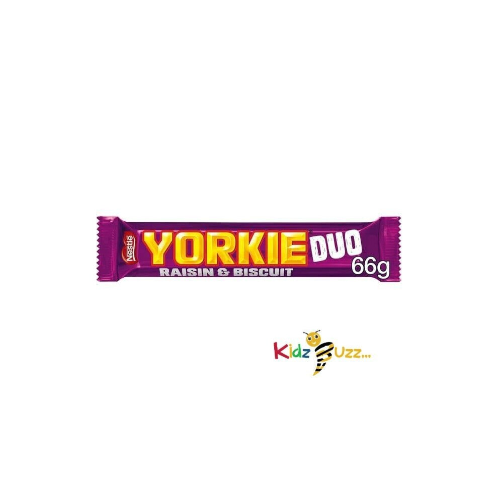 Nestle YORKIE Raisin & Biscuit Duo Chocolate Bars 24 x 66g